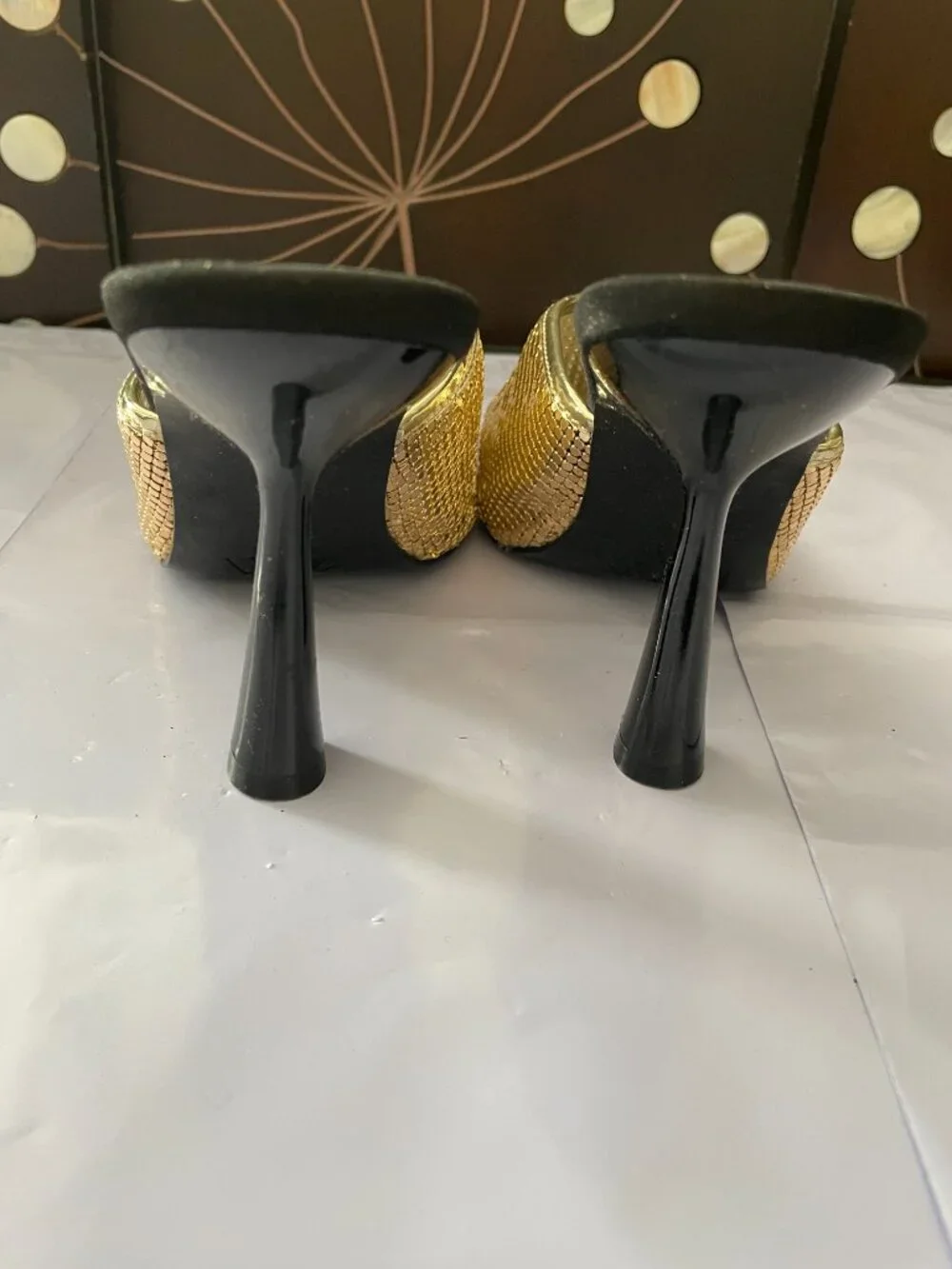 Zara Gold Mesh/Chainmail Sandals - Picture 4 of 5